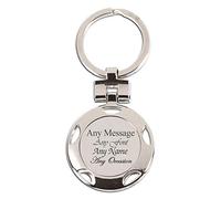 Personalised Engraved Round Crown Keyring