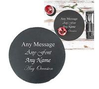 Personalised Engraved Round Natural Slate Serving Placemat
