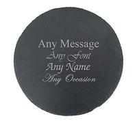 Personalised Engraved Round Slate Cheeseboard, Personalise with Any Message, Perfect for Any Cheese Lover for Any Occasion