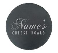 Personalised Engraved Round Slate Cheeseboard with Name's Cheeseboard Design, Personalise with Any Name, Perfect for Any Cheese Lover for Any Occasion