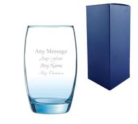 Personalised Engraved Salto Ice Blue Hiball 11.8oz/350ml Glass with Gift Box | Custom Cocktail Glasses, Hi Ball Glass, Birthday Gifts for Men & Women, Wedding Gifts, Drinkware