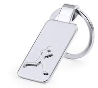 Personalised Engraved Satin Chrome Design Keyring/Keychain - Sports Theme - Enter Your Custom Text (Athletics)