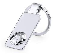 Personalised Engraved Satin Chrome Design Keyring/Keychain - Sports Theme - Enter Your Custom Text (Football)