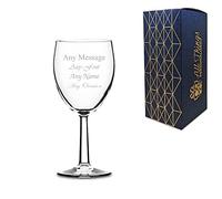 Personalised Engraved Saxon 11oz Wine Glass with Gift Box - Any Message Engraved!!