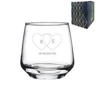 Personalised Engraved Seasonal Valentines Day Tallo Tumbler, 11.6oz/343ml Whisky, Thoughtful Customised Gift, Laser Engraved in The UK, Dishwasher Safe Clear Glass, Dishwasher Safe