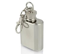 Personalised Engraved Shiny 1oz Hip Flask Keyring Gift