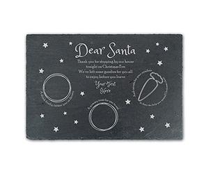 Personalised Engraved Slate Santa Board, Personalise with Any Name or Message for Christmas Eve