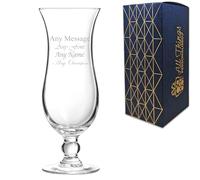 Personalised Engraved Slim Hurricane Squall Cocktail Glass, Customise with Any Name or Message, Laser Engraved, Gift Box Included, Bespoke Keepsake for Any Occasion