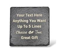 Personalised Engraved Square Slate Coaster/Place Mat - Any Engraving - Hand Finished in UK. 100mm