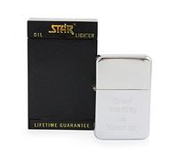 PERSONALISED ENGRAVED STAR CHROME PETROL LIGHTER ENGRAVED FREE OF CHARGE