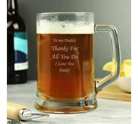 Engraved Personalised Glass Pint Stern Tankard Personalised Memento Company Clear One Size