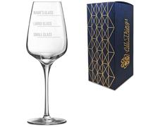 Personalised Engraved Sublym Wine Glass with Name's Glass Bold Measurements Design, Customise with Any Name for Any Occasion, Laser Engraved, Gift Box Included, Novelty Birthday Retirement Gift