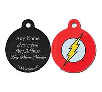 Personalised Engraved Superhero Pet Tag, Measures to 38mm, The Flash, Perfect for Any Pet
