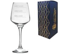 Personalised Engraved Tallo Wine Glass with Name's Glass Bold Measurements Design, Customise with Any Name for Any Occasion, Laser Engraved, Gift Box Included, Novelty Birthday Retirement Gift