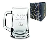 Personalised Engraved Tankard Glass Teacher Gift - Thank You for Helping me Grow - Gift for A Teacher