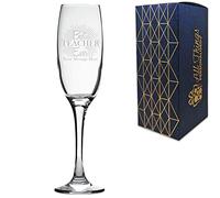 Personalised Engraved Teacher Gift Champagne Prosecco Flute with Best Teacher Ever Design, Personalise with Any Message, Gift Box Included, Laser Engraved, Teacher End of Term School Gift