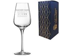 Personalised Engraved Teacher Gift Wine Glass with School's Out for Summer Design, Personalise with Any Name, Gift Box Included, Laser Engraved, Teacher End of Term School Gift