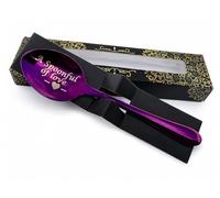 Personalised Engraved Teaspoon - Coffee & Tea Spoon Gift with Gift Box - “A Spoonful of Love” Design - Laser Engraved Stainless Steel Spoon - Available in Rose Gold, Rainbow & Purple (Purple Spoon)