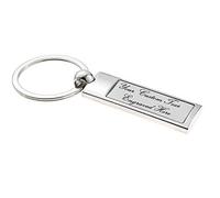 Personalised Engraved Two Tone Chrome Keyring in Presentation Box - Personalised Gifts for Anniversary or Any Gift Idea - Enter Your Custom Text