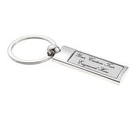 Personalised Engraved Two-Tone Chrome Keyring/Keychain in Gift Box - Enter Your Custom Text