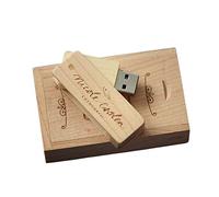 Personalised Engraved USB Flash Drive, Personalised Gift Engraved Solid Wooden USB Flash Drive for Wedding, Graduation, Birthday, Father's day, Mother's day (4G, Maple)