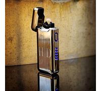 Personalised Engraved USB Lighter - Portable, Rechargeable & Reusable Plasma Arc Lighters - Customised Birthday, Anniversary, Wedding, Ideas - Named Presents (Gold)