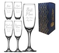 Personalised Engraved Wedding Champagne Glass Wedding Guest, Best Man, Best Woman, Grooms Man, Maid of Honour, Chief Bridesmaid, Imperial Flute 7.5oz/221ml, Handwritten Font
