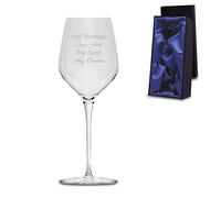 Personalised Engraved Wine Glass with Premium Satin Lined Gift Box, Personalise with Any Message