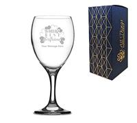 Personalised Engraved Wine Glass with World's Best Girlfriend Design, Gift Boxed, Personalise with Any Message for Valentines, Anniversaries