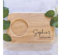 Personalised Engraved Wooden Coffee and Cake Board | Serving Board | Valentine’s | Birthday | Housewarming | Tea and Biscuit | Mothers Day