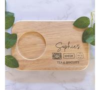 Personalised Engraved Wooden Tea and Biscuit Board | Serving Board | Valentine’s | Birthday | Housewarming | Coffee and Cake | Mothers Day