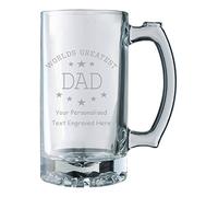 Personalised Engraved Worlds Greatest Dad Glass Tankard - Enter Your Own Custom Text