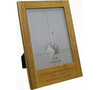 Personalised, Engravers 6"x8" Wooden Oak Photo Frame, Engraved Anniversary, Birthday, Wedding Gift - Enter Your Own Custom Text