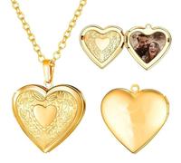 Personalised Envelope Necklace Custom Engraving Photo Pendant Openable Message Locket Silver and Gold, Stainless Steel Chain, Gifts for Women Birthday Fashion (F)