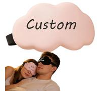 Personalised Eye Mask for Deep Sleep, Custom Eye Mask with Photo Text Funny with Adjustable Soft for Night Sleep, Travel Afternoon Nap Gifts for Love Family Friend Christmas (Pink)