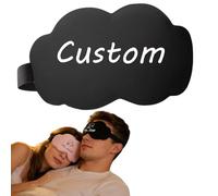 Personalised Eye Mask for Deep Sleep, Custom Eye Mask with Photo Text Funny with Adjustable Soft for Night Sleep, Travel Afternoon Nap Gifts for Love Family Friend Christmas (Black)