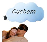 Personalised Eye Mask for Deep Sleep, Custom Eye Mask with Photo Text Funny with Adjustable Soft for Night Sleep, Travel Afternoon Nap Gifts for Love Family Friend Christmas (Blue)
