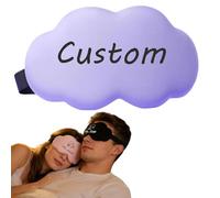 Personalised Eye Mask for Deep Sleep, Custom Eye Mask with Photo Text Funny with Adjustable Soft for Night Sleep, Travel Afternoon Nap Gifts for Love Family Friend Christmas (Purple)