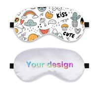 Personalised Eye Masks, Customisable with Your Name, Photo or Logo. Suitable for Adults & Children, Ideal for Office Use, Long Trips, Daily Sleep