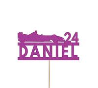 Personalised F1 Car Cake Topper Custom Formula 1 Racing Cake Topper Decoration Any Name and Age | Personalised Cake Topper with Custom Name & Age | Birthday Party Decoration | Purple
