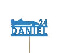 Personalised F1 Car Cake Topper Custom Formula 1 Racing Cake Topper Decoration Any Name and Age | Personalised Cake Topper with Custom Name & Age | Birthday Party Decoration | Blue