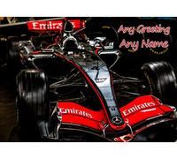 Personalised F1 / Formula 1 Car Greeting Card (Birthday, Mothers Day, Fathers Day, Christmas, Blank) - Custom Card for Him Her Male Female Family Kids