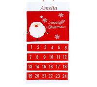 Personalised Fabric Advent Calendar Empty, Fill Your Own Advent Calendar 2025 Felt Hanging Red Santa