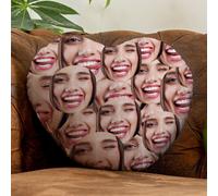 Personalised Face All Over Heart Cushion