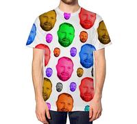 Personalised Face All Over Print Stag Do T Shirt Mens Funny Gay Rainbow Flag Top Tee Gift, XL, White