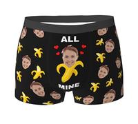 Personalised Face Boxers for Men,Add Your Text/Photo Custom Underwear,Customised 3D Printed Boxer Shorts,Funny Novelty Gift for Him Boyfriend Husband,Birthday Christmas Valentine's Day Present