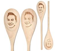 Personalised Face Engraved Wooden Spoon - Funny Custom Photo Gift