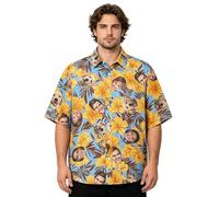 Personalised Face Hawaiian Shirt - Custom Photo Beach Shirt for Men, Summer Vacation Short Sleeve Camp Shirts, Funny Tropical Gift for Dad Husband, Available in 12 Colours (Orange)