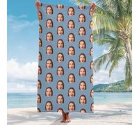 Personalised Face Mash Beach Towels - Customized Face Photo Baby Beach Towel - Personalised Photo Gfit for Adults Kids Lovers Birthday, Cartoon
