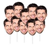 Personalised Face Masks - Add Your Own Photo, Ready To Wear Party Masks, Ultra Realistic Masks, Custom kits For Hen Do, Stag Do, Birthday Party & Fun Events (With Stick 01)